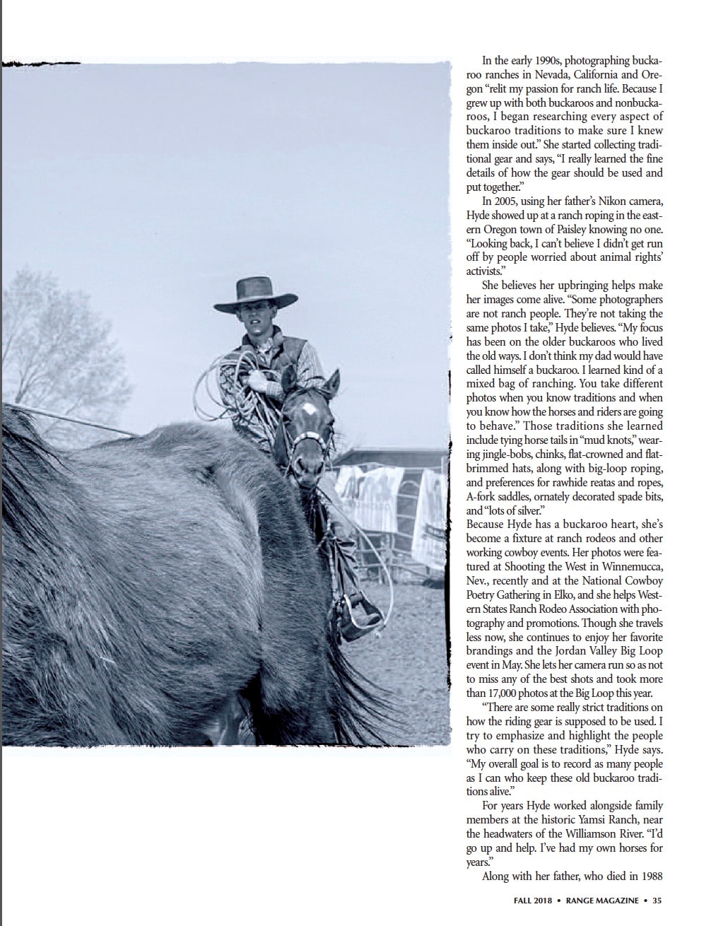 Range Magazine Fall 2018 — A Buckaroo Heart, page 35