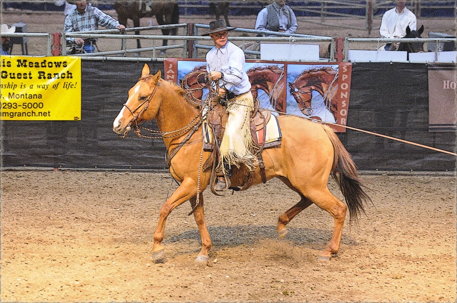 Dave Weaver riding at the ranch