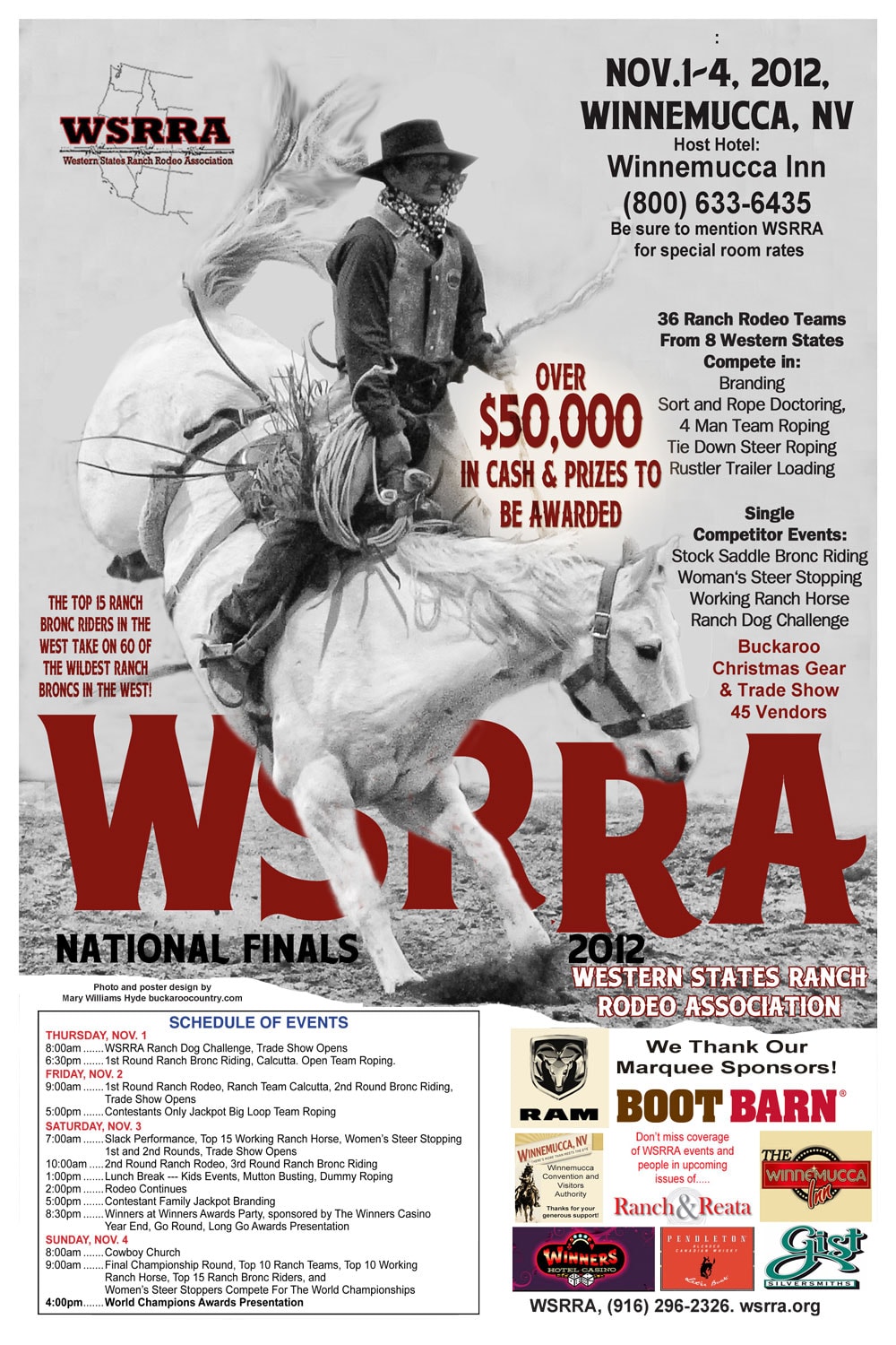WSRRA Western States Ranch Rodeo Association 2012 Finals bronc horse poster by Mary Williams Hyde