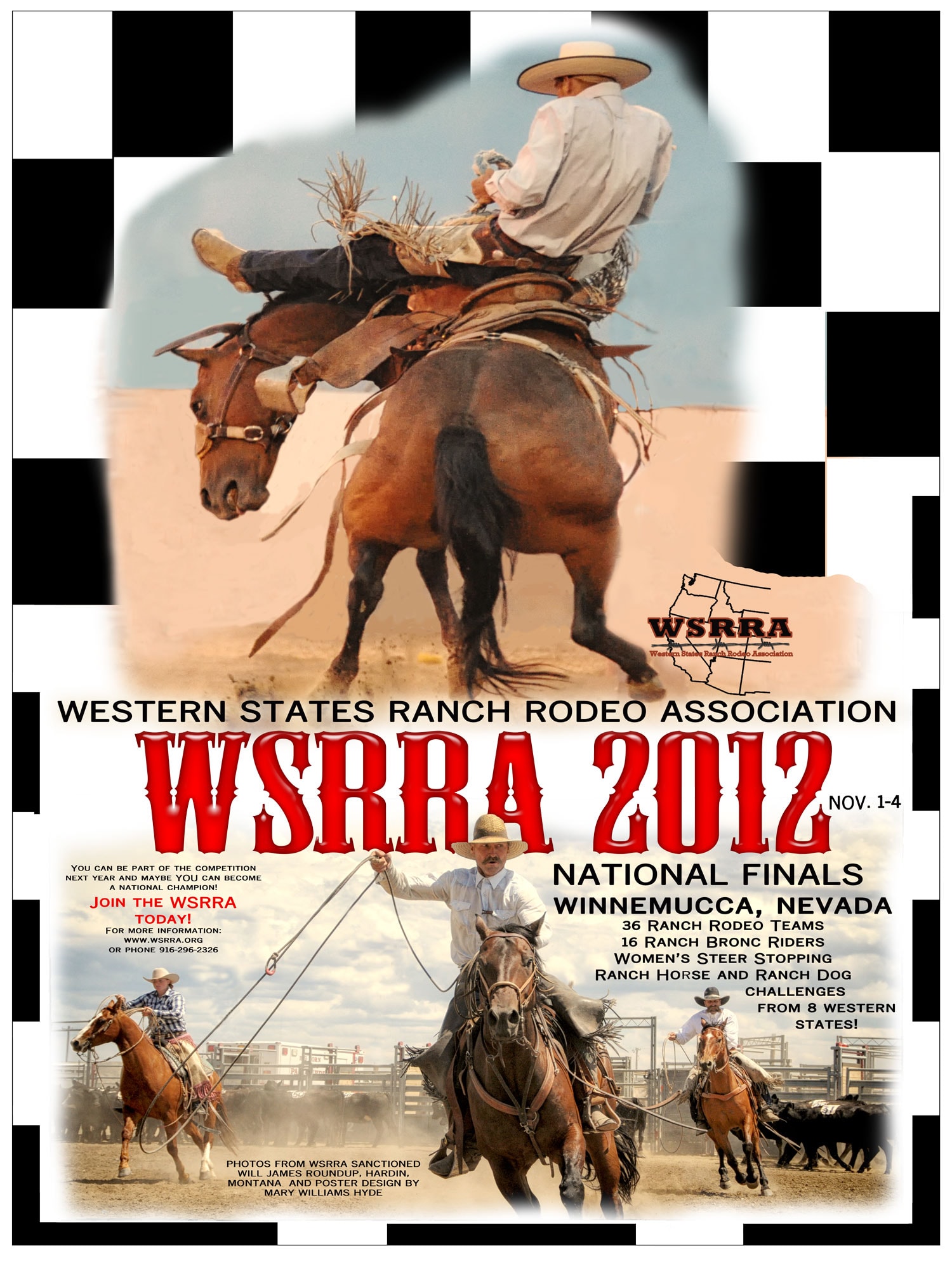 WSRRA 2012 National Finals checkerboard poster by Mary Williams Hyde