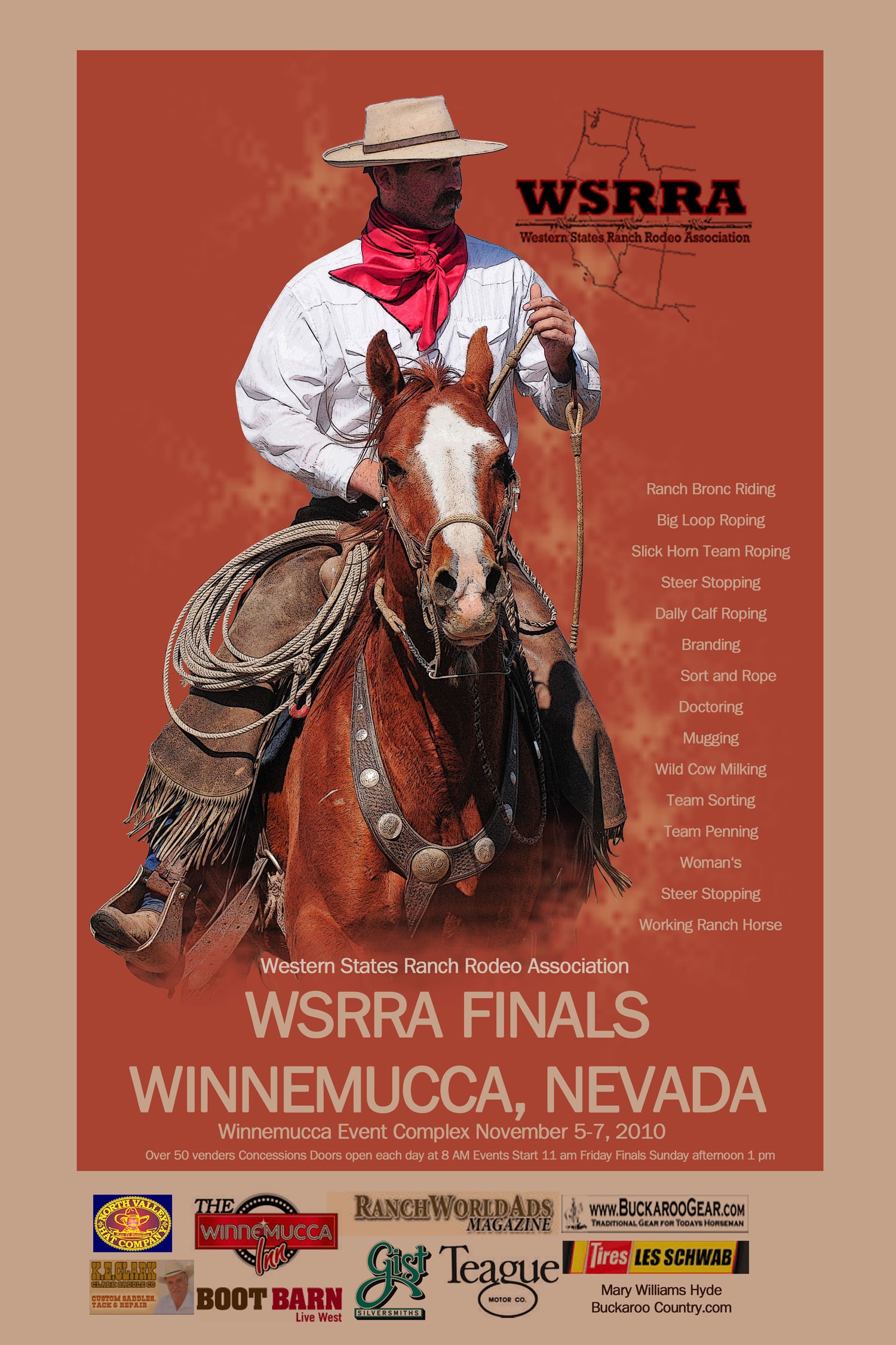WSRRA 2012 National Finals schedule of events poster by Mary Williams Hyde